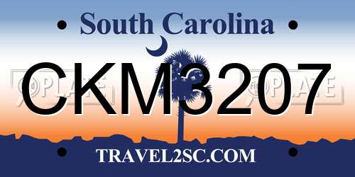 CKM3207 South Carolina License Plate