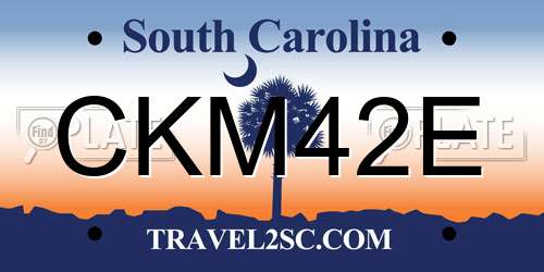 CKM42E South Carolina License Plate