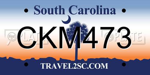 CKM473 South Carolina License Plate