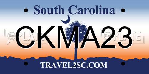CKMA23 South Carolina License Plate