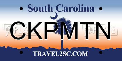 CKPMTN South Carolina License Plate