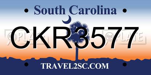 CKR3577 South Carolina License Plate
