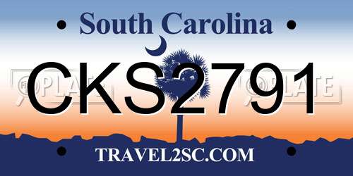 CKS2791 South Carolina License Plate