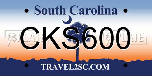 CKS600 South Carolina License Plate