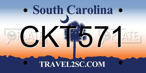 CKT571 South Carolina License Plate