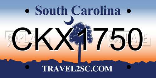 CKX1750 South Carolina License Plate