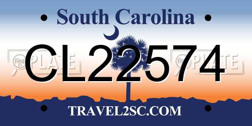CL22574 South Carolina License Plate