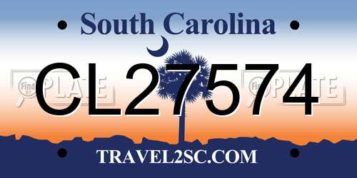 CL27574 South Carolina License Plate