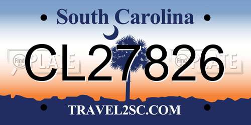 CL27826 South Carolina License Plate