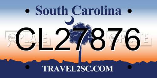 CL27876 South Carolina License Plate
