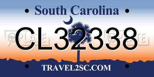 CL32338 South Carolina License Plate
