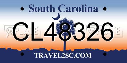 CL48326 South Carolina License Plate