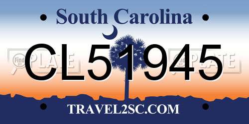 CL51945 South Carolina License Plate