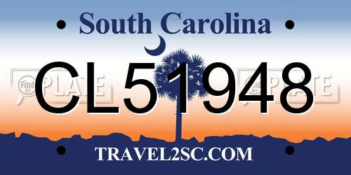 CL51948 South Carolina License Plate