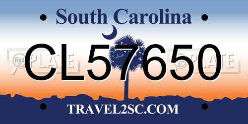 CL57650 South Carolina License Plate
