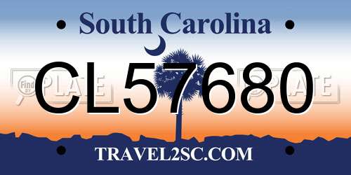 CL57680 South Carolina License Plate