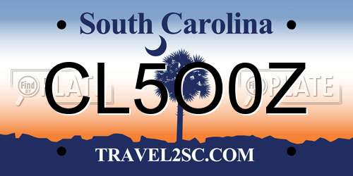 CL5O0Z South Carolina License Plate