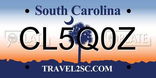 CL5Q0Z South Carolina License Plate