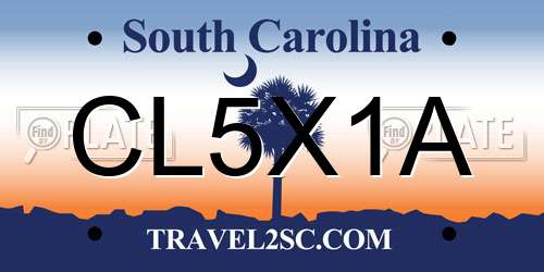 CL5X1A South Carolina License Plate