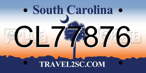 CL77876 South Carolina License Plate