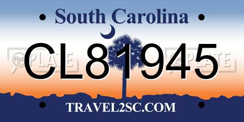 CL81945 South Carolina License Plate
