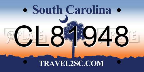 CL81948 South Carolina License Plate