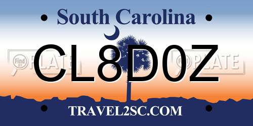 CL8D0Z South Carolina License Plate
