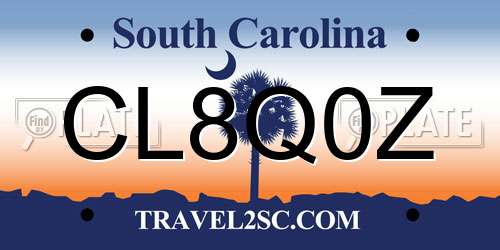 CL8Q0Z South Carolina License Plate