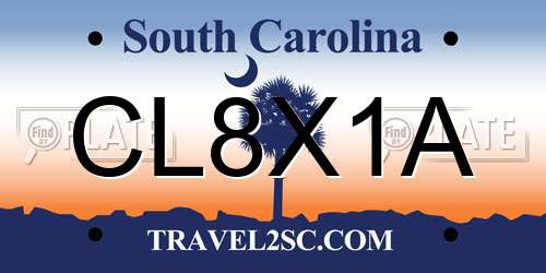 CL8X1A South Carolina License Plate