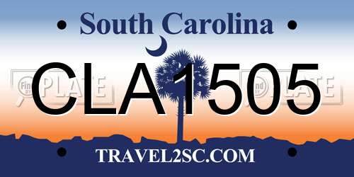 CLA1505 South Carolina License Plate