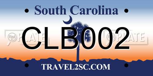 CLB002 South Carolina License Plate