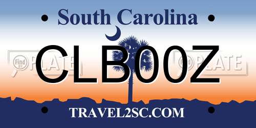 CLB00Z South Carolina License Plate
