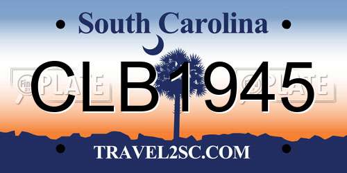 CLB1945 South Carolina License Plate