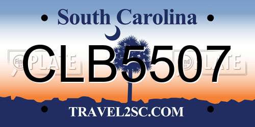 CLB5507 South Carolina License Plate