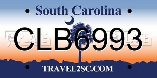 CLB6993 South Carolina License Plate