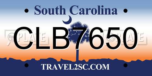 CLB7650 South Carolina License Plate