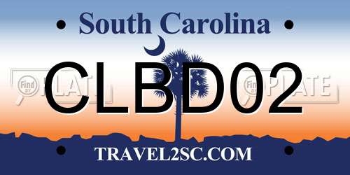 CLBD02 South Carolina License Plate