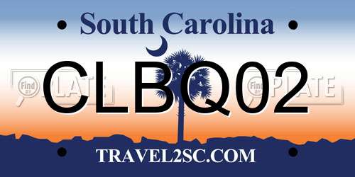 CLBQ02 South Carolina License Plate