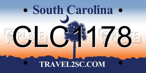 CLC1178 South Carolina License Plate
