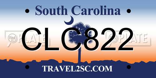 CLC822 South Carolina License Plate
