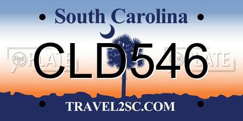 CLD546 South Carolina License Plate