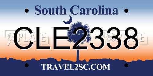 CLE2338 South Carolina License Plate