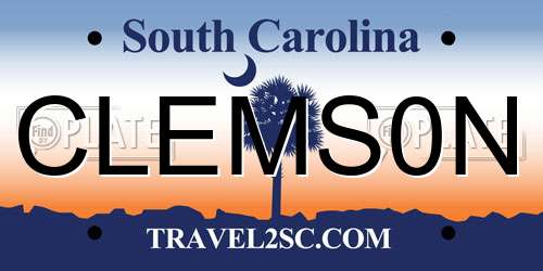 CLEMS0N South Carolina License Plate