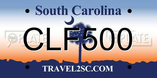CLF500 South Carolina License Plate
