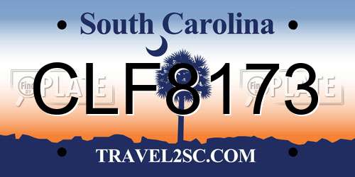 CLF8173 South Carolina License Plate