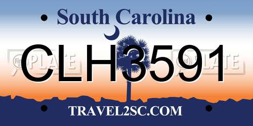 CLH3591 South Carolina License Plate