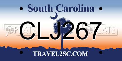 CLJ267 South Carolina License Plate