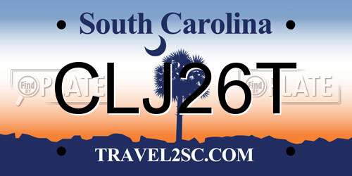 CLJ26T South Carolina License Plate