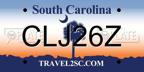 CLJ26Z South Carolina License Plate