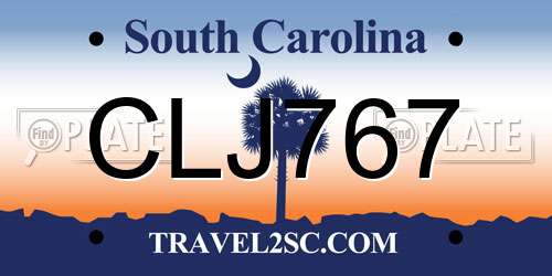 CLJ767 South Carolina License Plate